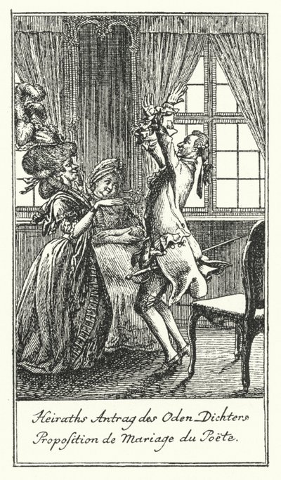 Huwelijksaanzoek van de Dichter door Daniel Nikolaus (after) Chodowiecki