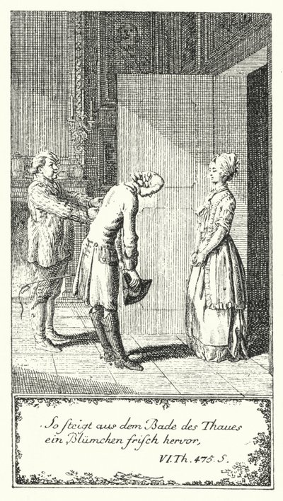 Zo, een verse bloem komt uit het bad van de Thau door Daniel Nikolaus (after) Chodowiecki