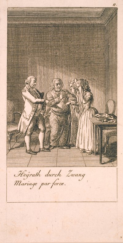 Motieven voor huwelijk en hun gevolgen. Bl. 7 door Daniel Nikolaus Chodowiecki
