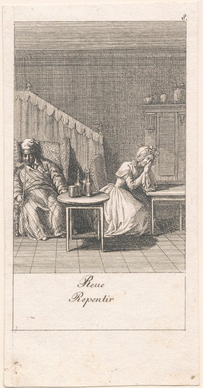 Motieven voor huwelijk en hun gevolgen. Bl. 8 door Daniel Nikolaus Chodowiecki