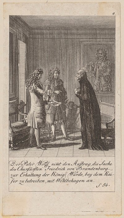 Blad 4 uit de reeks "Geschiedenis van Brandenburg" door Daniel Nikolaus Chodowiecki