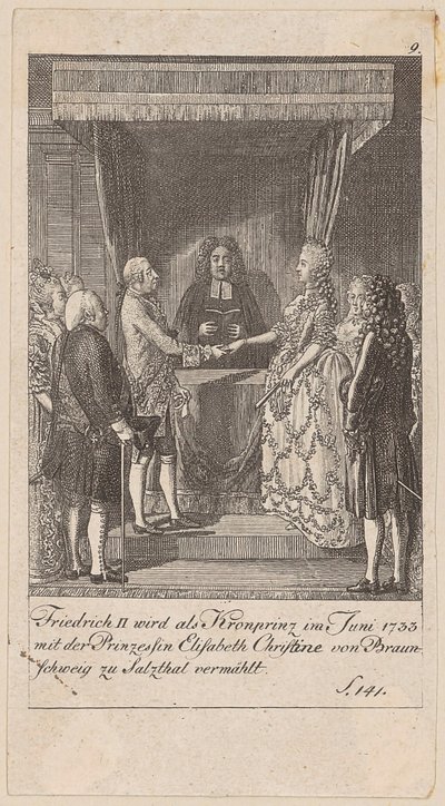 Blad 9 uit de reeks „Geschiedenis van Brandenburg“ door Daniel Nikolaus Chodowiecki