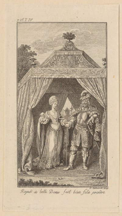 Blad bij „Karel de Grote en de twaalf pairs van Frankrijk“ door Daniel Nikolaus Chodowiecki