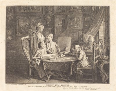 Atelier van een schilder door Daniel Nikolaus Chodowiecki