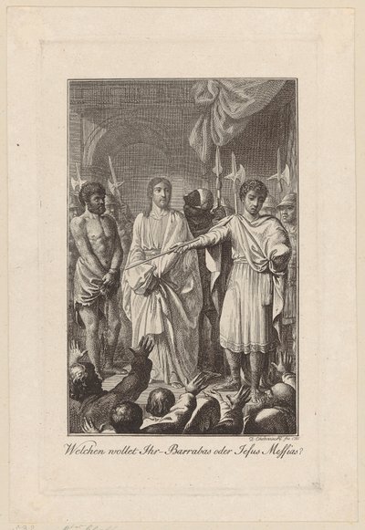Jezus en Barabbas voor Pilatus door Daniel Nikolaus Chodowiecki