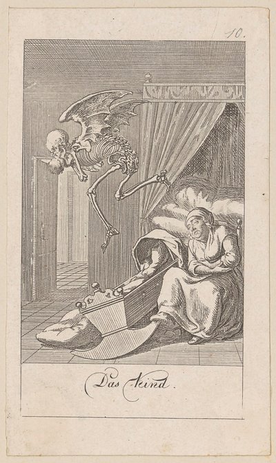 Kind, blad 10 uit de reeks „De dodendans“ door Daniel Nikolaus Chodowiecki
