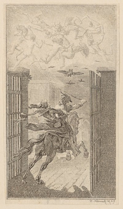 Lenore, blad 3 uit het eerste nummer van de „Gedichten van Gottfried August Bürger” door Daniel Nikolaus Chodowiecki
