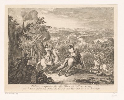 Overwinning van generaal Roemjantsev tijdens de Slag bij Cahul, 1770 door Daniel Nikolaus Chodowiecki