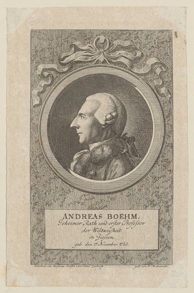 Portret van Andreas Boehm door Daniel Nikolaus Chodowiecki