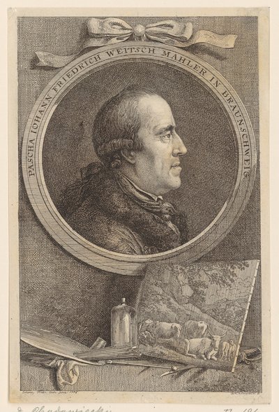 Portret van Pascha Johann Friedrich Weitsch door Daniel Nikolaus Chodowiecki