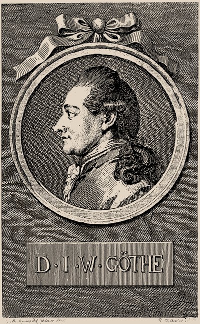 Portret van de auteur Johann Wolfgang von Goethe 1749-1832, 1776 door Daniel Nikolaus Chodowiecki