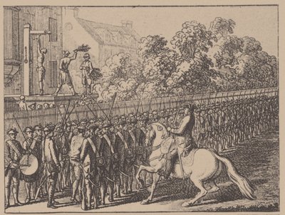 De Gauntlet Doorlopen. Illustratie uit Elementartwerk door J.B. Basedow, 1774 door Daniel Nikolaus Chodowiecki