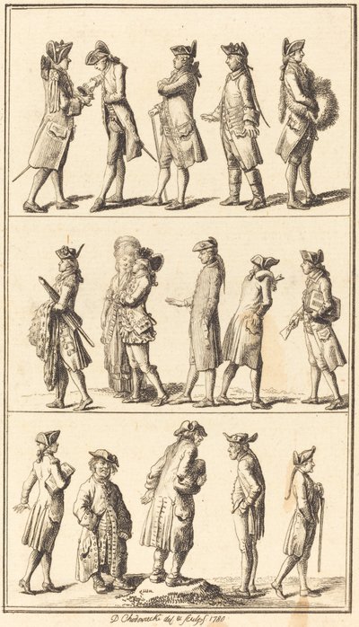 Dienaren door Daniel Nikolaus Chodowiecki