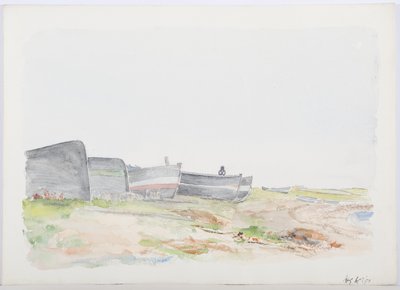 Vissersboten, Holy Island, 1895 door Daniel Oliver