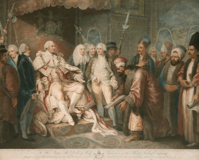 Koning George III ontvangt de Turkse Ambassadeur door Daniel Orme