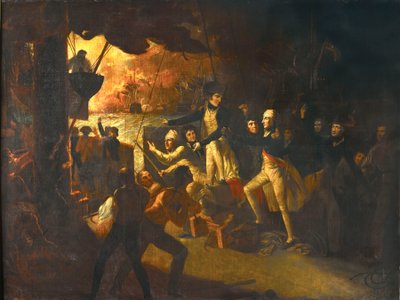 Nelson komt aan dek bij de Slag om de Nijl door Daniel Orme