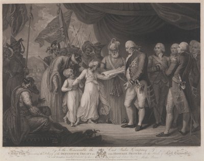 De Overhandiging van het Definitieve Verdrag door de Gijzelingsprinsen aan Lord Cornwallis door Daniel Orme