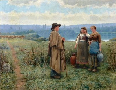 Een lui moment 1890 door Daniel Ridgway Knight