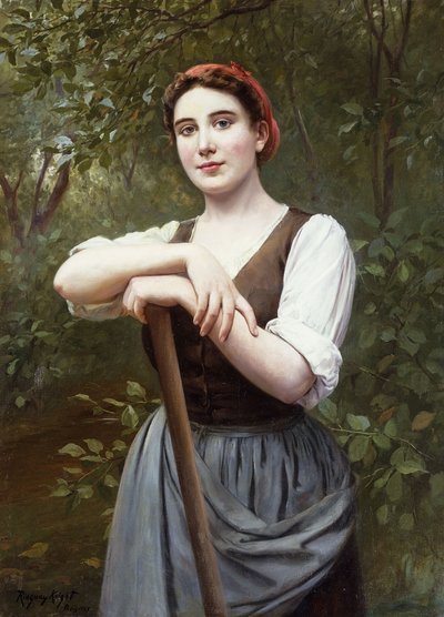Boerenmeisje, 1889 door Daniel Ridgway Knight