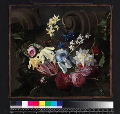 Festoen van bloemen, voor 1661 door Daniel Seghers