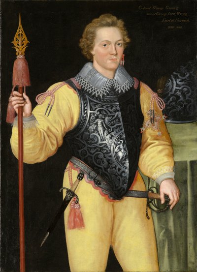 Portret van een man, mogelijk Sir Robert Sidney (1563-1626) door Daniël van den Queborn