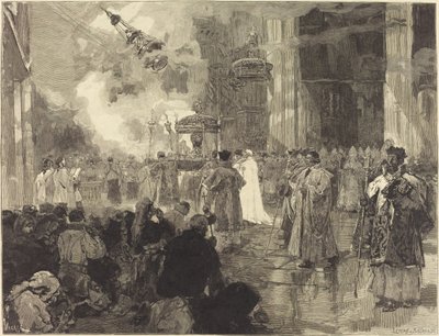 De Feesten van Sint-Jacob van Compostella: De Processie van de Relieken door Daniel Vierge