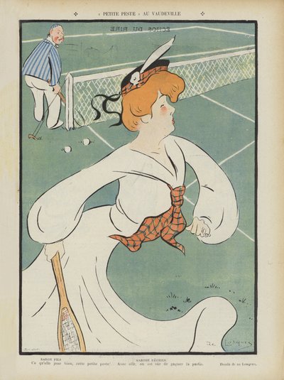 Marthe Regnier, Franse actrice. Illustratie voor Le Rire door Daniel de Losques