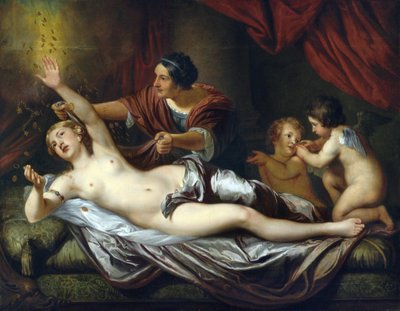 Danaë door Daniel the Younger Mytens or Mijtens