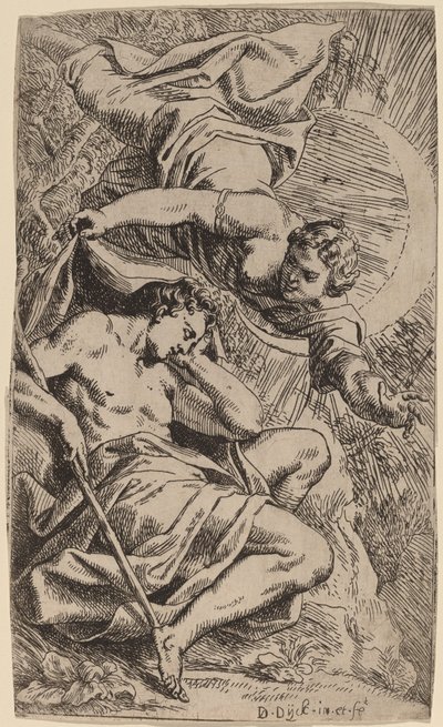 Diana en Endymion door Daniel van den Dyck