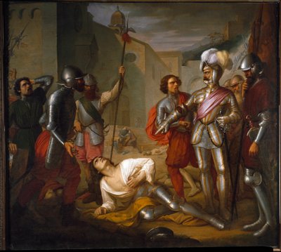 De dood van Francesco Ferrucci tijdens het beleg van Florence door de troepen van keizer Karel V door Daniele Antonio Bertoli