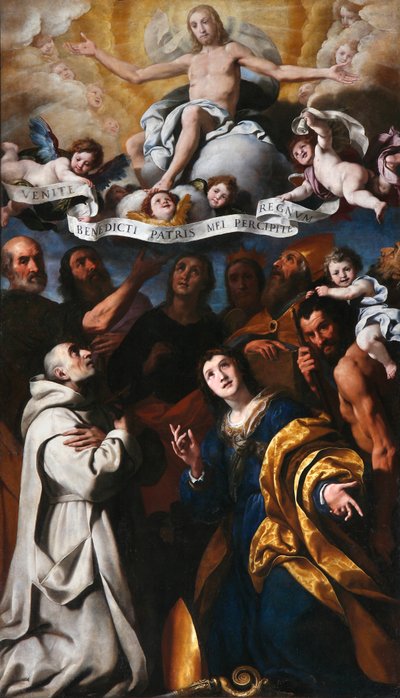 Christus met heiligen door Daniele Crespi