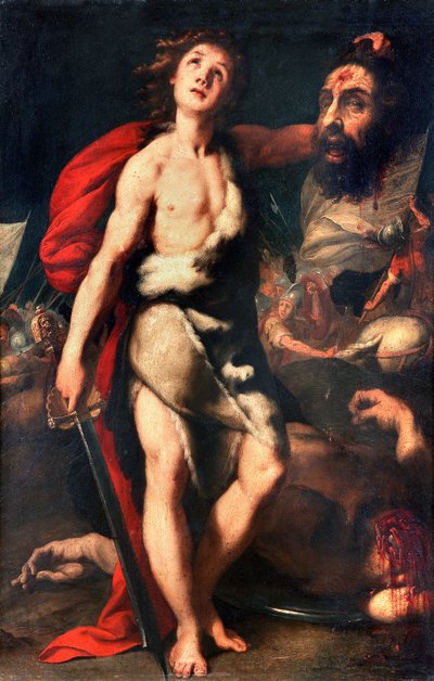 David winnaar van Reus Goliath houdt zijn hoofd in de hand door Daniele Crespi (1598-1630) 1623 Palazzo Borromeo, Isola Bella, Stresa Italië door Daniele Crespi