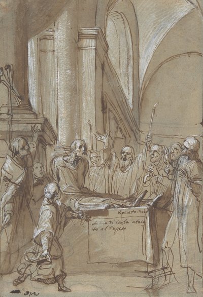 Raymond Diocrès Spreekt Tijdens Zijn Begrafenis uit het Leven van Sint Bruno van Keulen, 1628-29 door Daniele Crespi