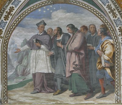 Sint Bruno van Keulen toont de plaats waar de Kartuizerklooster zal liggen door Daniele Crespi