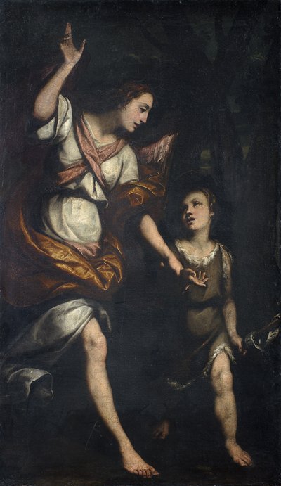 Sint Jan en de Engel in de woestijn door Daniele Crespi