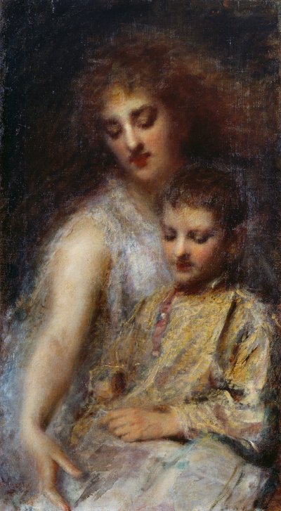 Portret van Prinses Ada Troubetzkoy met haar zoon Louis door Danielle Ranzoni