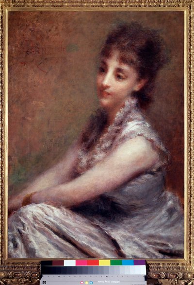 Portret van de gravin Arriabene (Portret van de Italiaanse gravin Arrivabene) Schilderij door Daniele Ranzoni (1843-1889) 1880 Dim 61x87 cm Milaan, Galleria d
