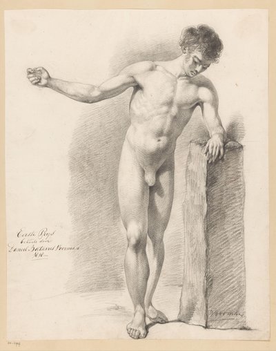 Staand mannelijk naakt, van voren gezien (1e prijs 1818) door Daniël Batavus Voorman