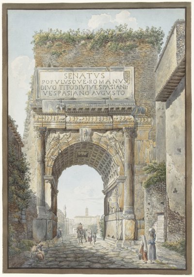 De boog van Titus op het Forum Romanum door Daniël Dupré