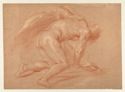 Knielend mannelijk naakt door Daniël Mijtens (II) (attributed to)