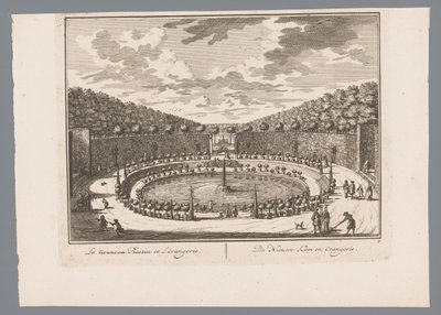 Gezicht op een vijver met fontein in de tuin van Slot Zeist door Daniël Stopendaal