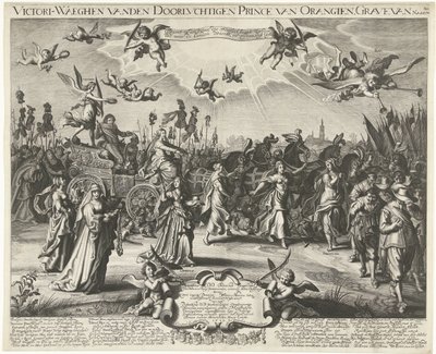 Allegorische triomfantelijke intocht van Frederik Hendrik, 1629 door Daniël van den Bremden