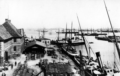 Haven van Kopenhagen, ca.1880 door Danish Photographer