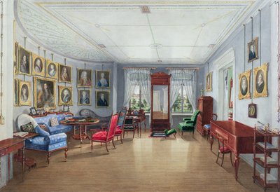 Interieur van de tekenkamer, ca. 1835 door Danish School