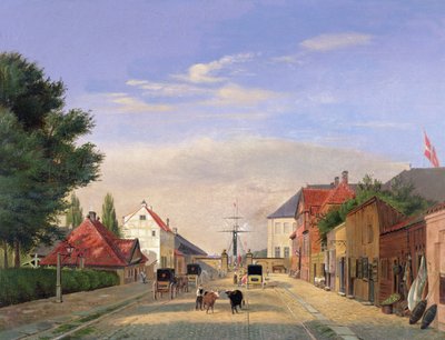 Straatscène door Danish School