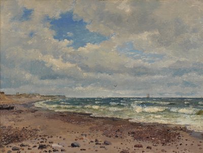 Een strand met duinen aan de westkust van Jutland door Dankvart Dreyer