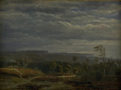 Uitzicht op een bebost landschap in Jutland door Dankvart Dreyer