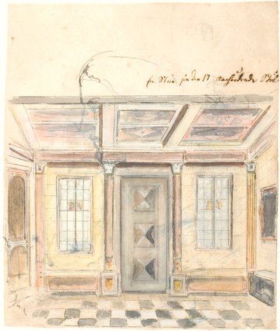 Een kamer in de stijl van de 17e eeuw door Dankvart Dreyer