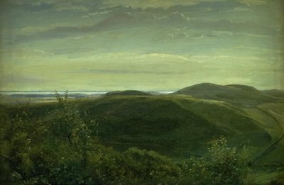 De kust van Jutland gezien vanaf de Mølleknap heuvels in Funen. Studie door Dankvart Dreyer