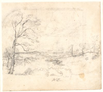 Uitzicht over een heuvelachtig en bosrijk landschap door Dankvart Dreyer